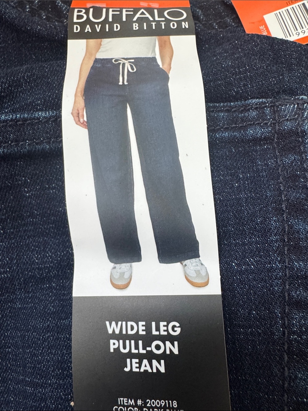 Buffalo David Bitton Women's Wide Leg Pull-On Jeans - Dark Navy xxl
